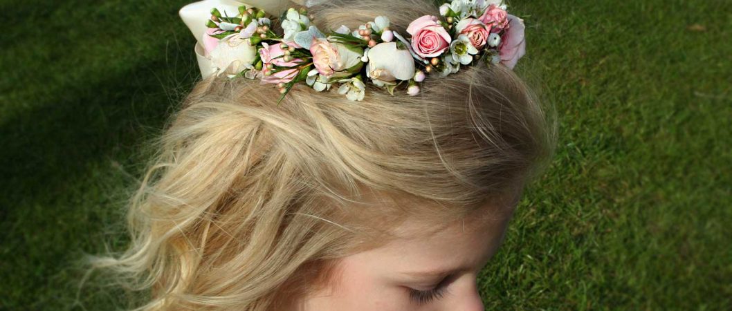 Matching hair adornment for flower girl